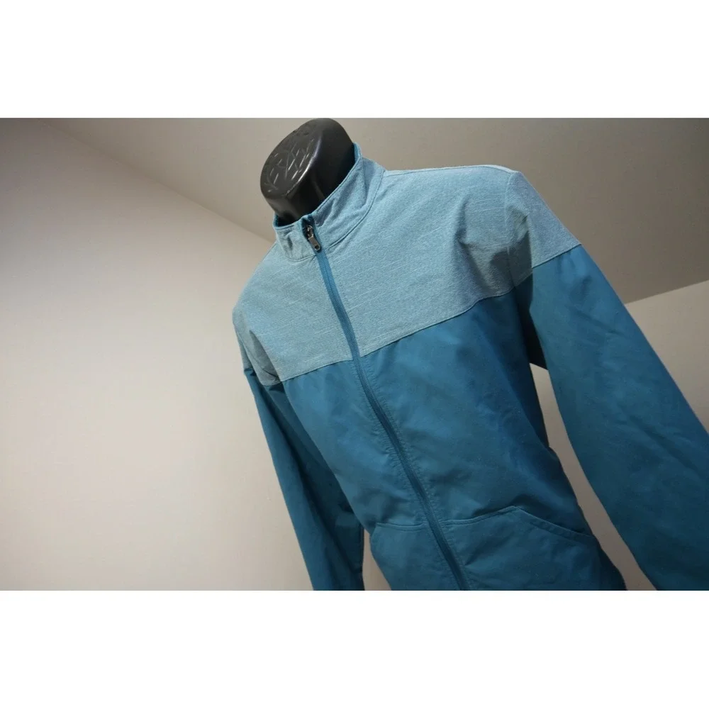 Adidas Golf Jacket Mens‎ Medium Blue Full Zip Mock Neck Performance Excellent